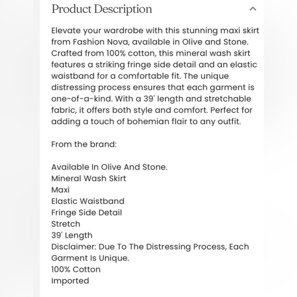 Fashion Nova Sahara Mineral Wash Stretch Maxi Skirt in Olive - Picture 10 of 10